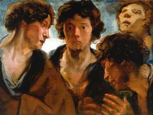 Four Studies Of A Man's Head by Jacob Jordaens