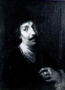 A Man, Half Length, Wearing A Black Hat by Jacob Jordaens