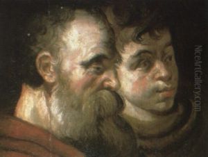 The Head Of A Bearded Man And A Youth by Jacob Jordaens