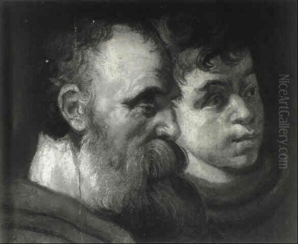 Head Of A Bearded Man And A Youth - view 1