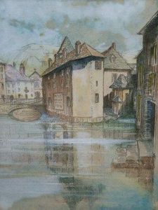 View Of A Flooded European Town