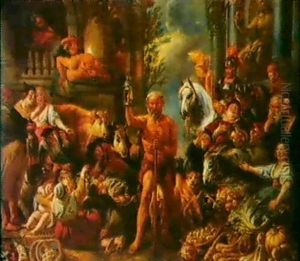 Diogenes Auf Der Suche Nach Einem Menschen by Jacob Jordaens