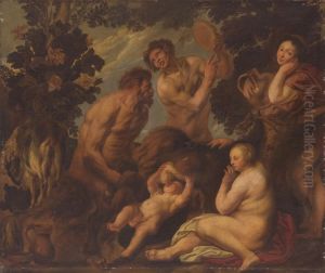 The Infant Jupiter Fed By The Goat Amalthea by Jacob Jordaens
