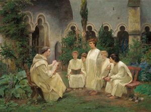Unterricht Im Klostergarten by Carl Jordan