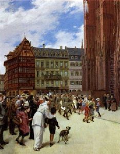 Vor Dem Dom In Strasburg by Carl Jordan