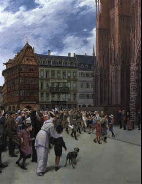 Vor Der Kathedrale In Strassburg - view 1