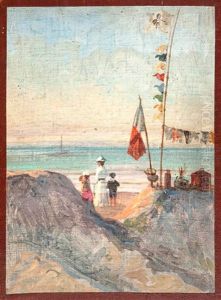 Ansichten Von Juist (5 Works, Incfl. 1 Tempera On Cardboard, 1 Sketch, Various Sizes) by Ernst Pasqual Jordan