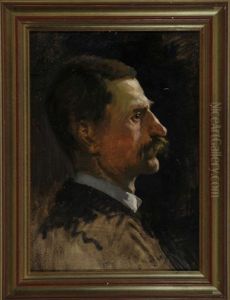 Portrait Eines Mannes Mit Schnurrbart Im Profil