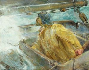 Fisher In Stormy Weather by Harald Jordan