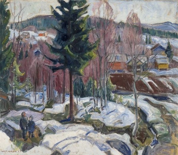 To Gutter I Landskap Med Gardsbruk - view 1