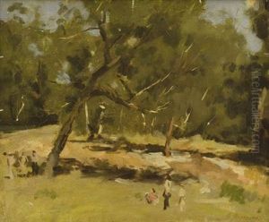 Landscape With Figures by Justus Jorgensen