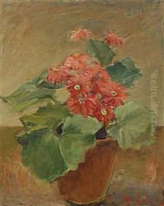 Still Life With Potted Plant by Robert F. Jorgensen