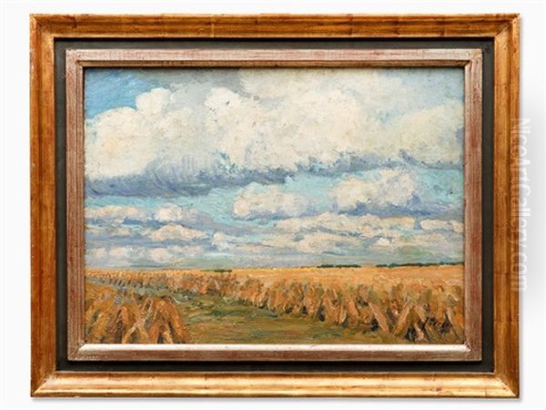 Grain Stacks Under Broad Sky - view 1