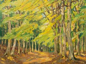 Forest Path With Walker by Carl Joerres