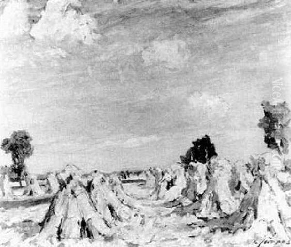 Hochsommerliche Landschaft Mit Kornfeld - view 1