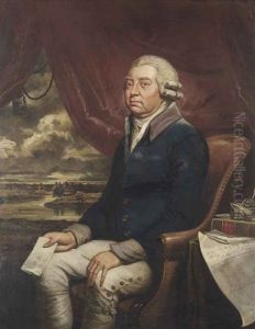 Portrait Of The Right Hon. John Robinson, Surveyor General Of Woods To The King, In A Blue Coat, Holding A Letter In His Right Hand, Sitting In...