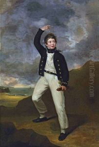 Portrait Of George James Perceval, Later 6th Earl Of Egmont, In Midshipman's Uniform, In A Coastal Landscape by George Francis Joseph