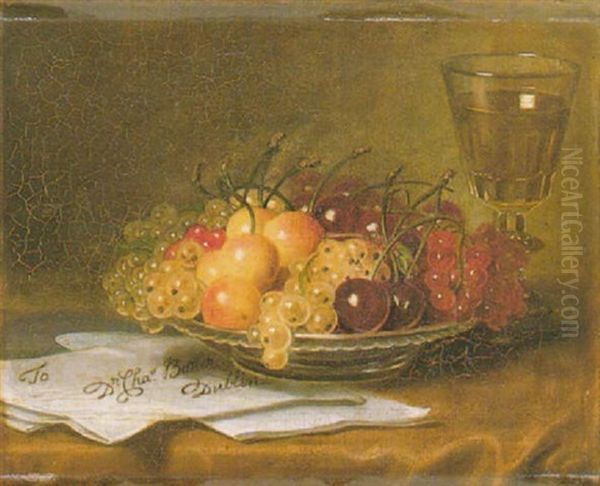 A Still Life With Fruit, A Glass Of Wine And A Letter Addressed To Dr. Charles Butler, Dublin - view 1