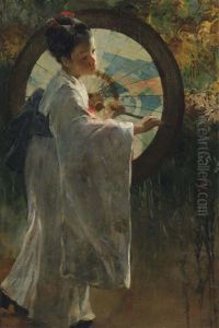 A Japanese Girl With A Wagasa