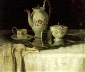 Cafekanne, Cafetasse, Zuckerdose, Loffel Und Wasserglas by Josef Jost