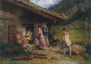 Baita Montana Con Focolare E Visitatori