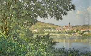 Vue De Vetheuil, Bord De Riviere