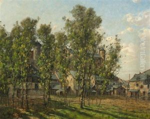 Landscape With View Of A Castle And A City