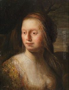 Eine Frau In Orientalischem Gewand Mit Einem Schleier by Isaac De Joudreville