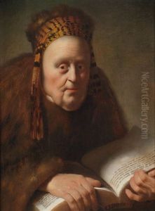 Alte Frau Mit Buch by Isaac De Joudreville