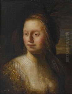 Tronie Einer Frau Mit Schleier Und Orientalischem Gewand