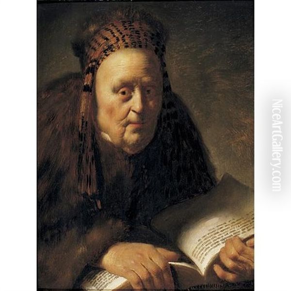 Portrait Of An Old Woman Holding A Book - view 1