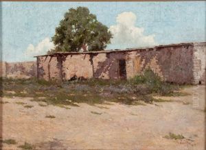 Landscape With Adobe Building, New Mexico by Amedee Joullin