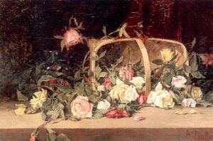 A Basket Of Mixed Roses A Basket Of Mixed Roses