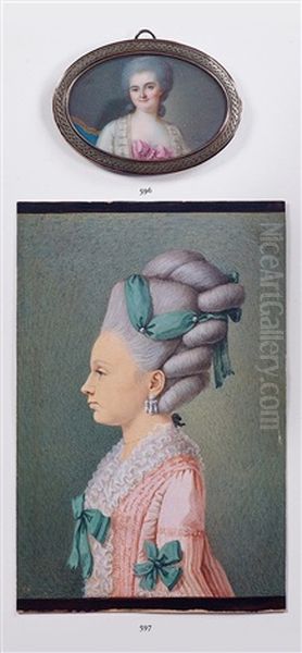 Portrait Of A Lady In A Pink Bow - view 1