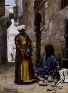Marchand De Gargoulettes Au Caire by Roger-Joseph Jourdain
