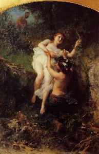 Nymphes Et Satyres by Adolphe Jourdan