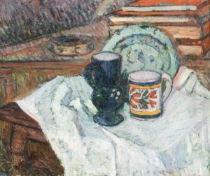 Nature Morte Aux Faiences by Emile Jourdan