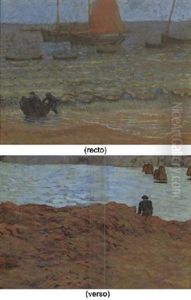 Marine Au Crepuscule (+ Pecheurs Et Bateau De Peche, Verso)