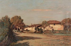 Ferme Entouree D'arbres