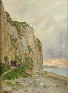 La Mer Au Lever (seascape At Sunrise) by Louis Marie Adrien Jourdeuil