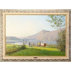 Heuernte Am See by Louis Marie Adrien Jourdeuil