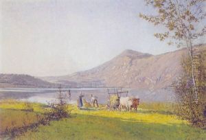 Heuernte Am See by Louis Marie Adrien Jourdeuil