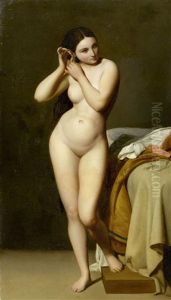 Dame Bei Der Toilette