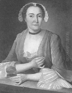 Portrait Of Madame Francois Romain by Francois Jouvenet the Younger
