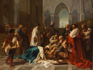 Saint Louis Lavant Les Pieds Des Pauvres by Jean-baptiste Jouvenet