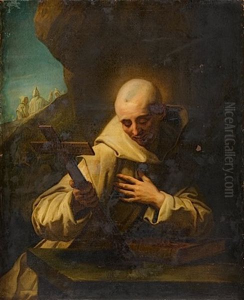 Saint Bruno Meditant Dans Une Caverne - view 1