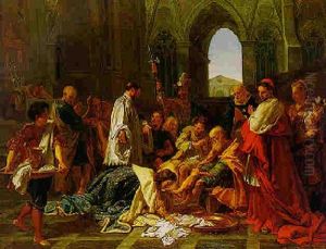 King Saint Louis Washing The Feet Of The Poor