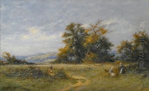 An Extensive Landscape With Figures by David Bates
