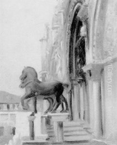 The Horses Of St. Mark's, Venice by Percy Hague Jowett