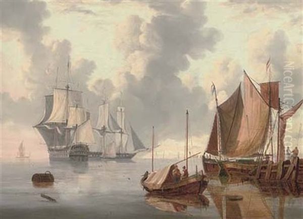 A Frigate And A Two-decker In A Calm - view 1